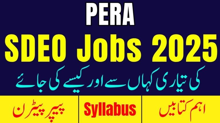 PERA SDEO Syllabus And Notes