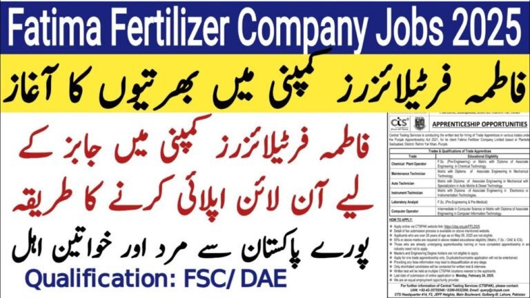 Fatima Fertilizer Jobs 2026